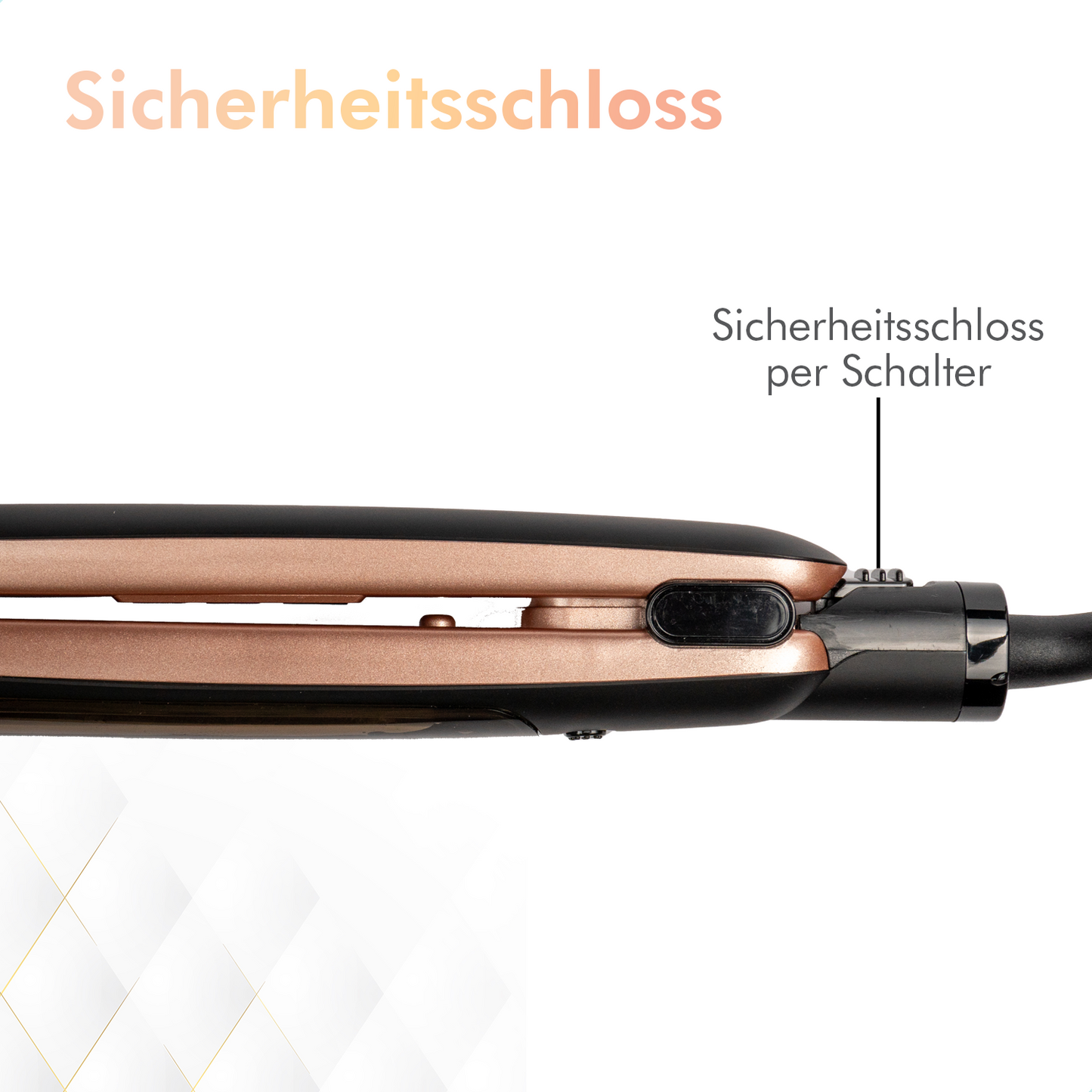 Dryze Dampfglätter – Steampod – Dampf-Haarglätter – Rosegold/Schwarz-Edition
