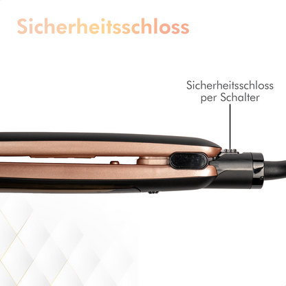 Dryze Dampfglätter – Steampod – Dampf-Haarglätter – Rosegold/Schwarz-Edition