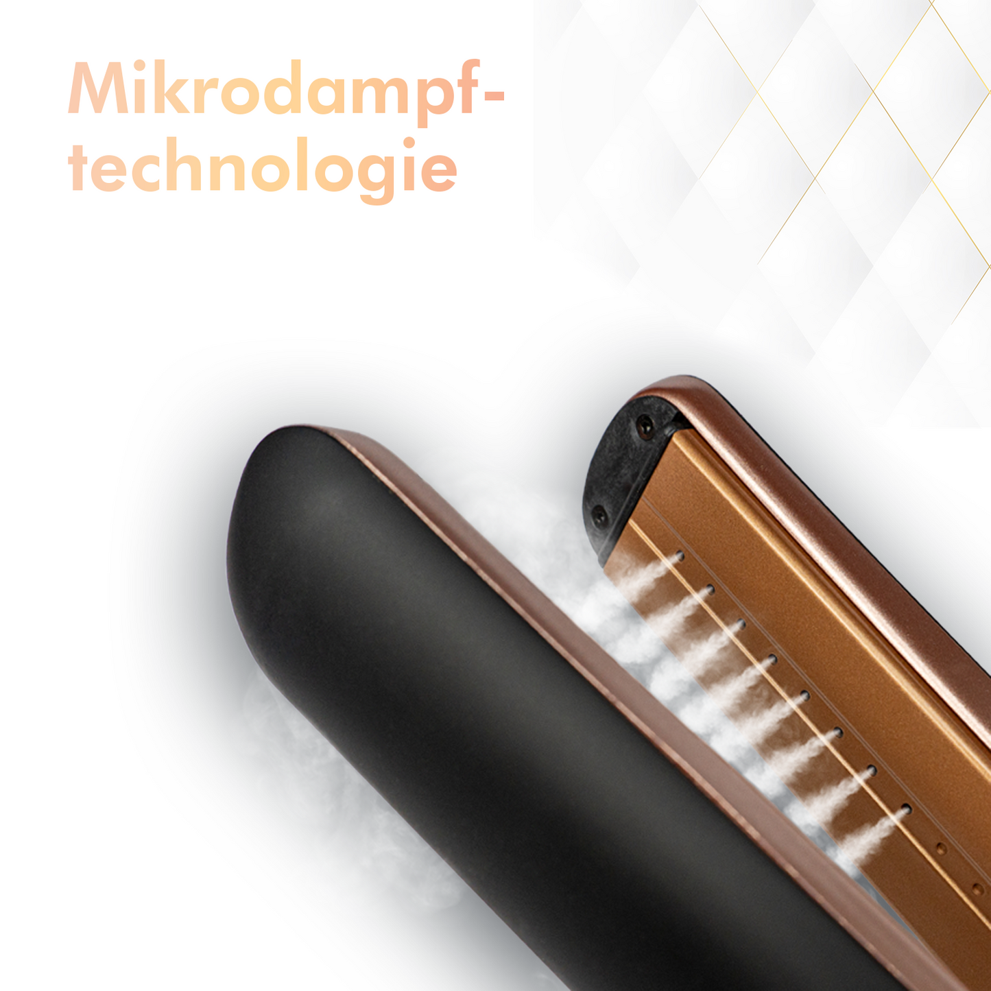 Dryze Dampfglätter – Steampod – Dampf-Haarglätter – Rosegold/Schwarz-Edition